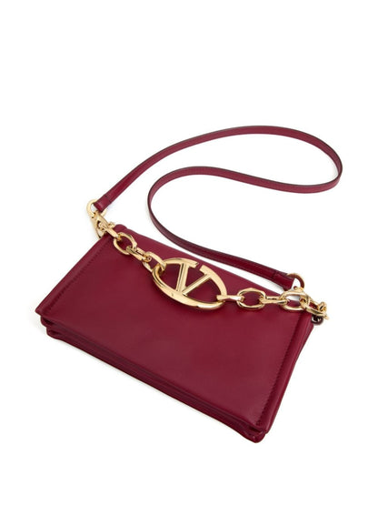 Vlogo chain mini leather clutch