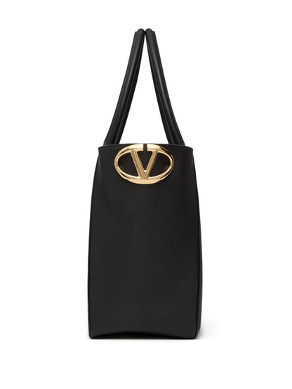 Vlogo side small leather tote bag