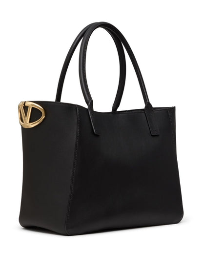 Vlogo side small leather tote bag