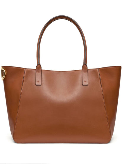 Vlogo side small leather tote bag