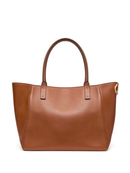 Vlogo side small leather tote bag