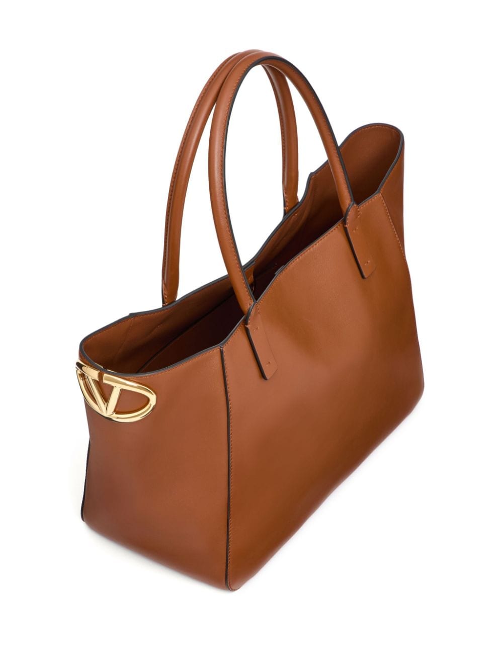 Vlogo side small leather tote bag