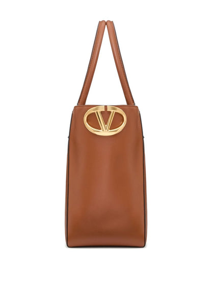 Vlogo side small leather tote bag