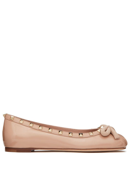 Rockstud leather ballets