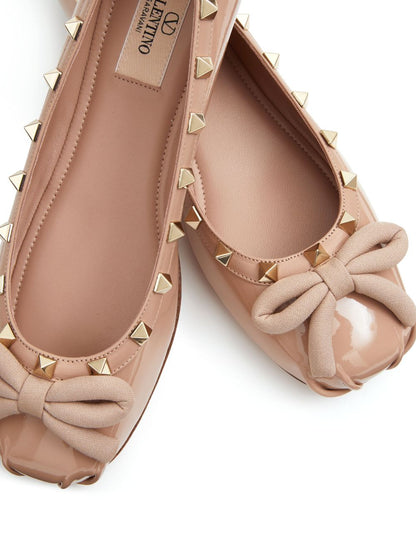 Rockstud leather ballets