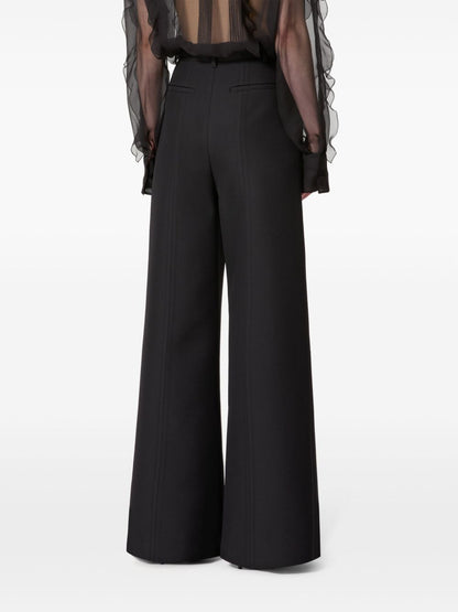 Wool flared leg trousers