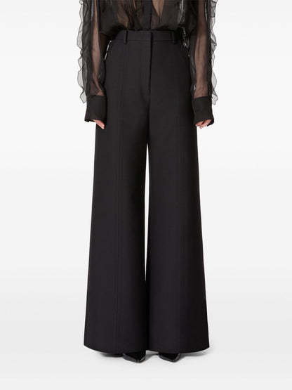 Wool flared leg trousers