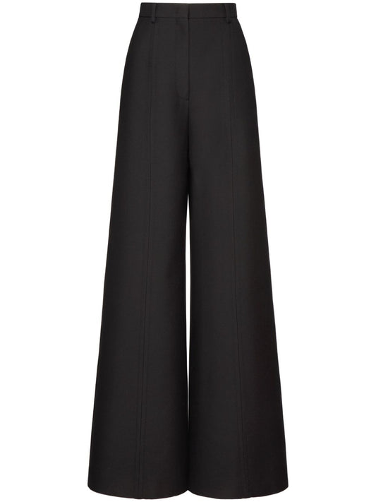 Wool flared leg trousers