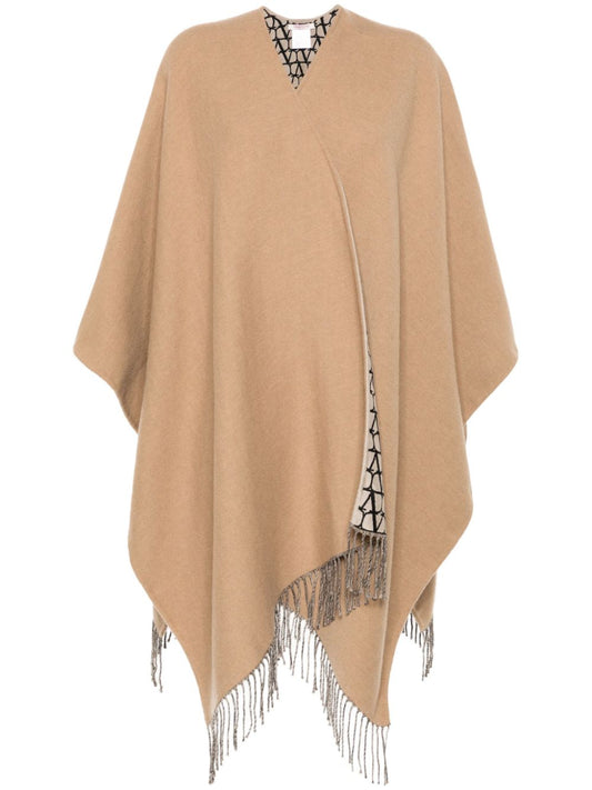 Toile iconograhe wool and silk blend poncho