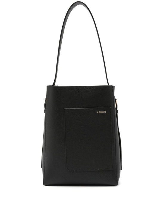 Small leather bucket bag