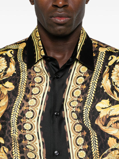 Barocco print silk shirt