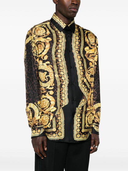 Barocco print silk shirt