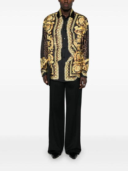 Barocco print silk shirt