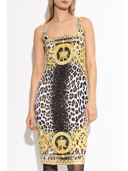 Barocco print midi dress