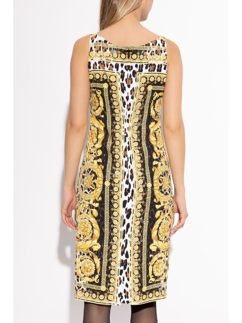 Barocco print midi dress