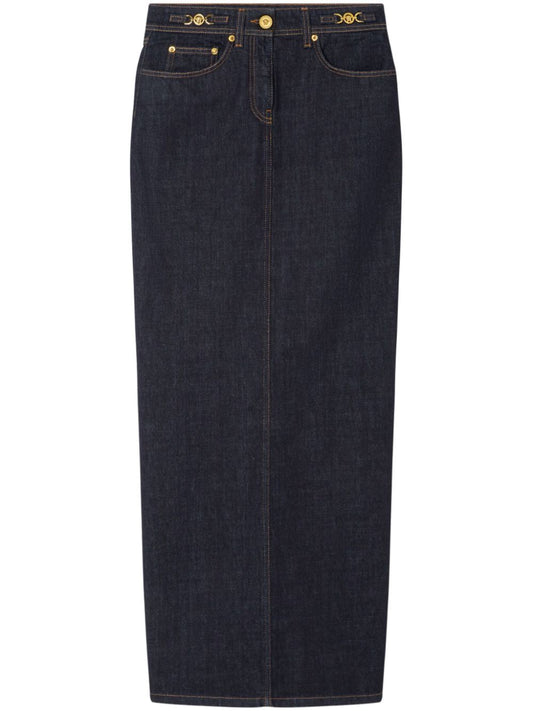 Denim long skirt