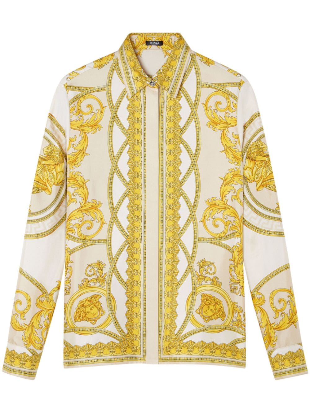 Barocco print silk shirt