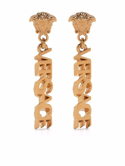 La medusa logo drop earrings