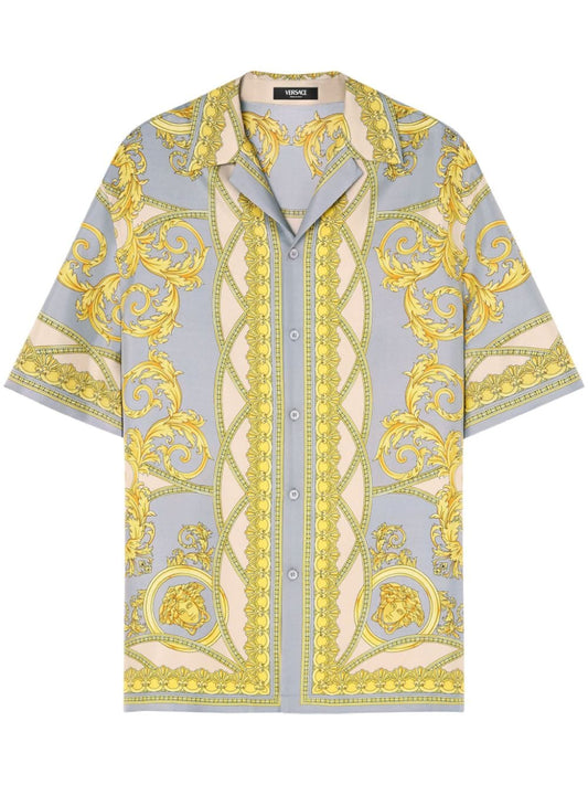 Barocco print silk shirt