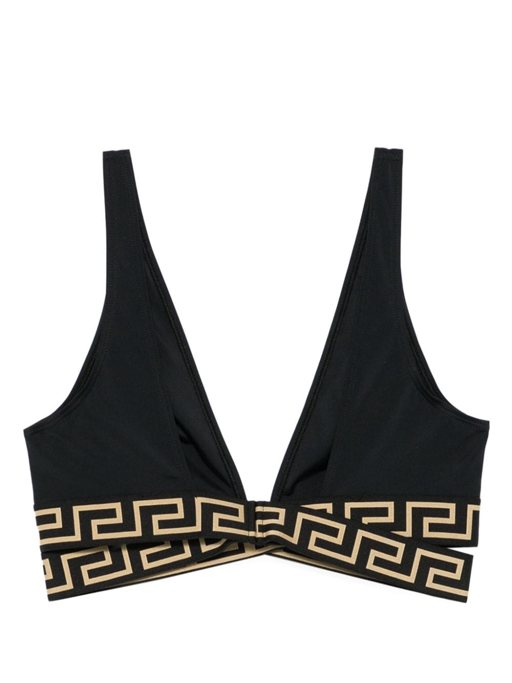 Greca-print bikini top