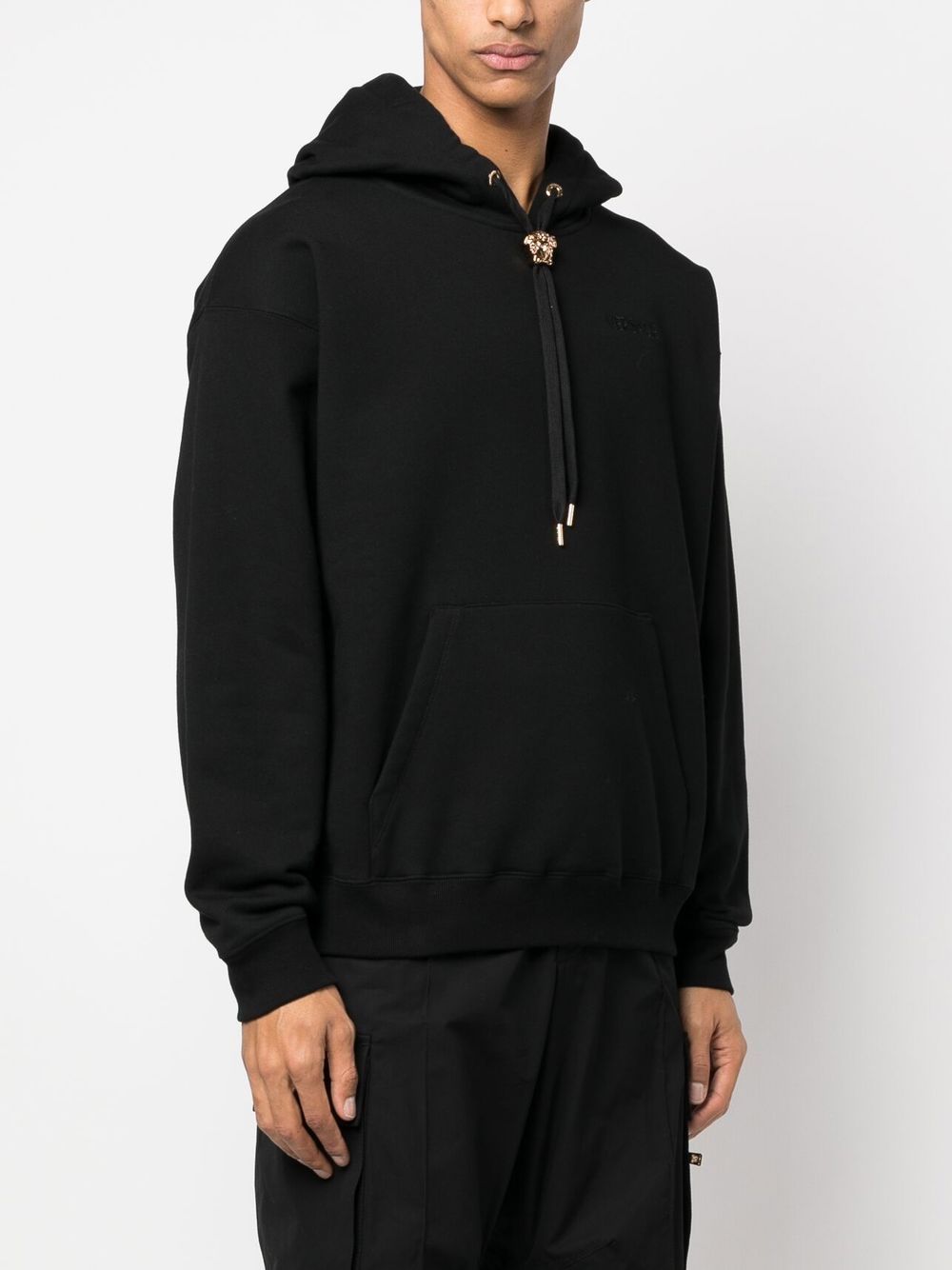 Medusa-drawstring cotton hoodie