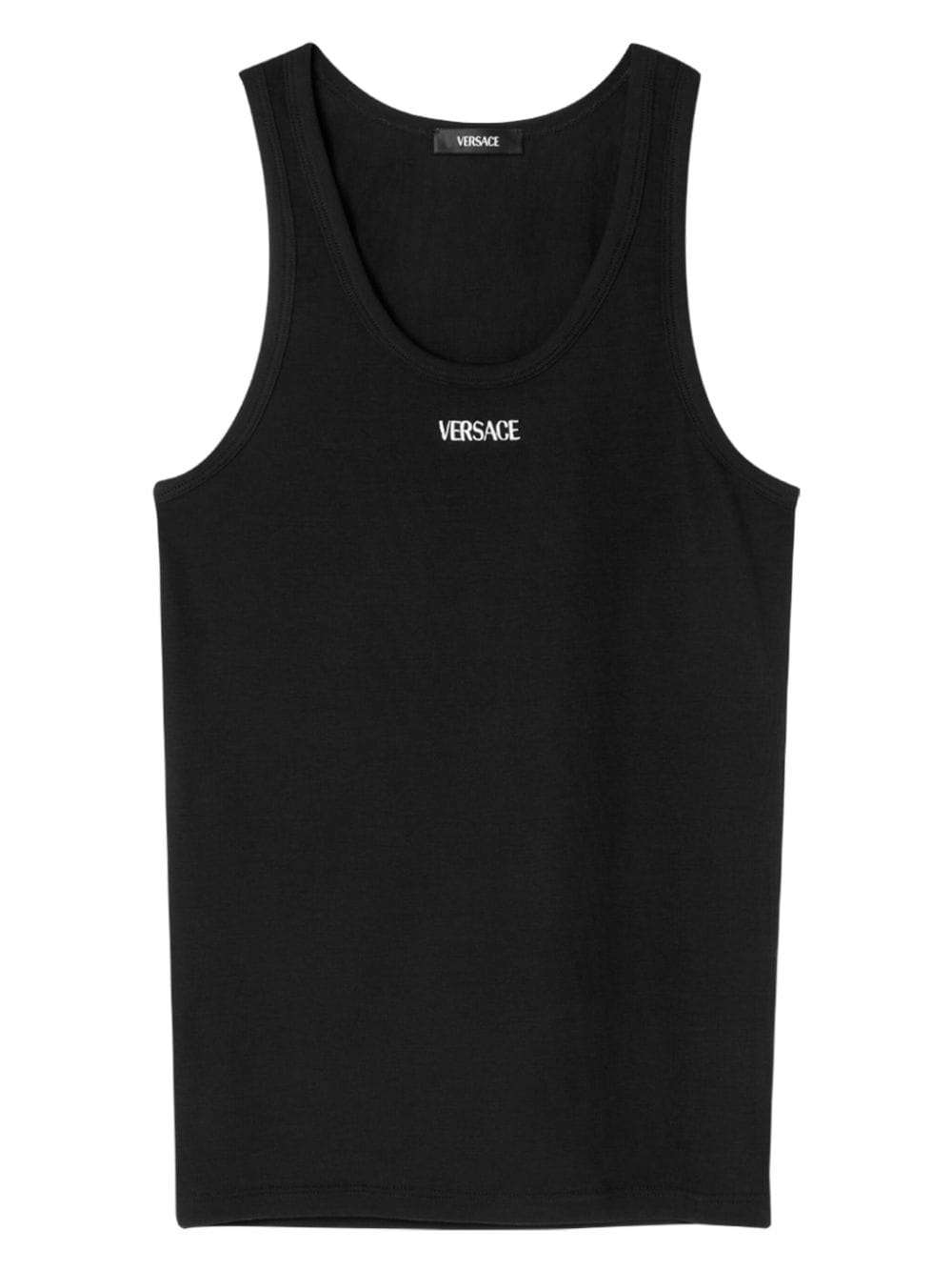 Logo ribbed cotton tank top