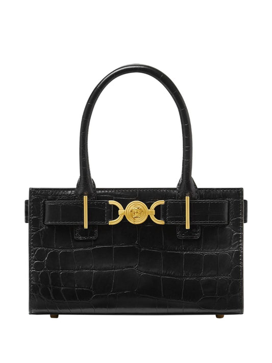 Medusa '95 small croco embossed leather tote bag