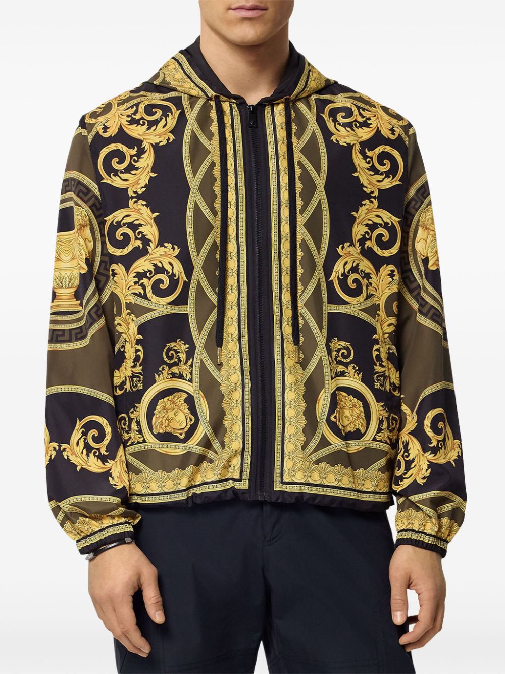 Barocco print technical fabric blouson