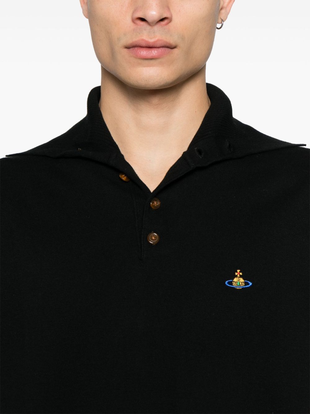 Cotton and cashmere polo shirt