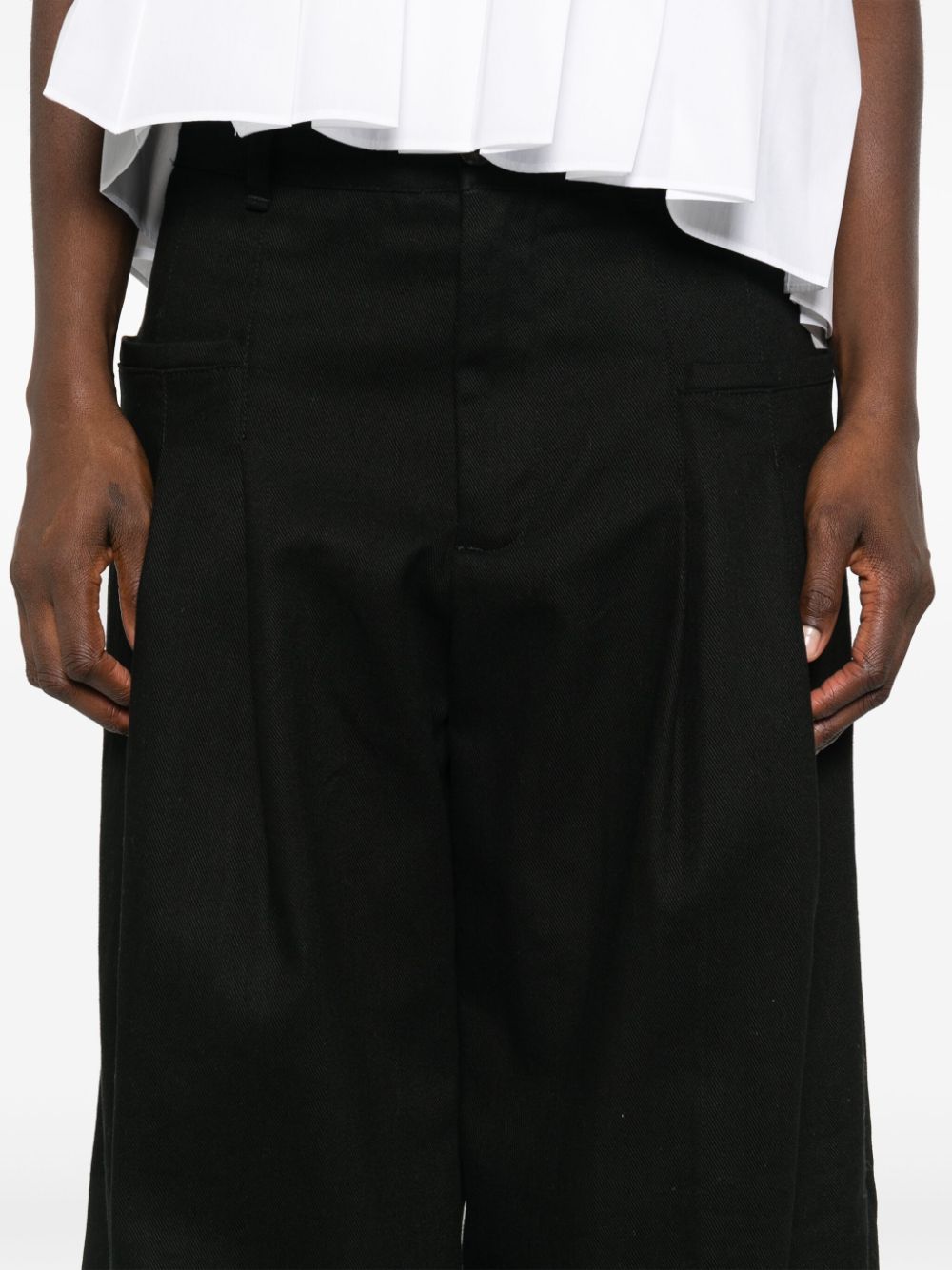 Cotton wide-leg trousers