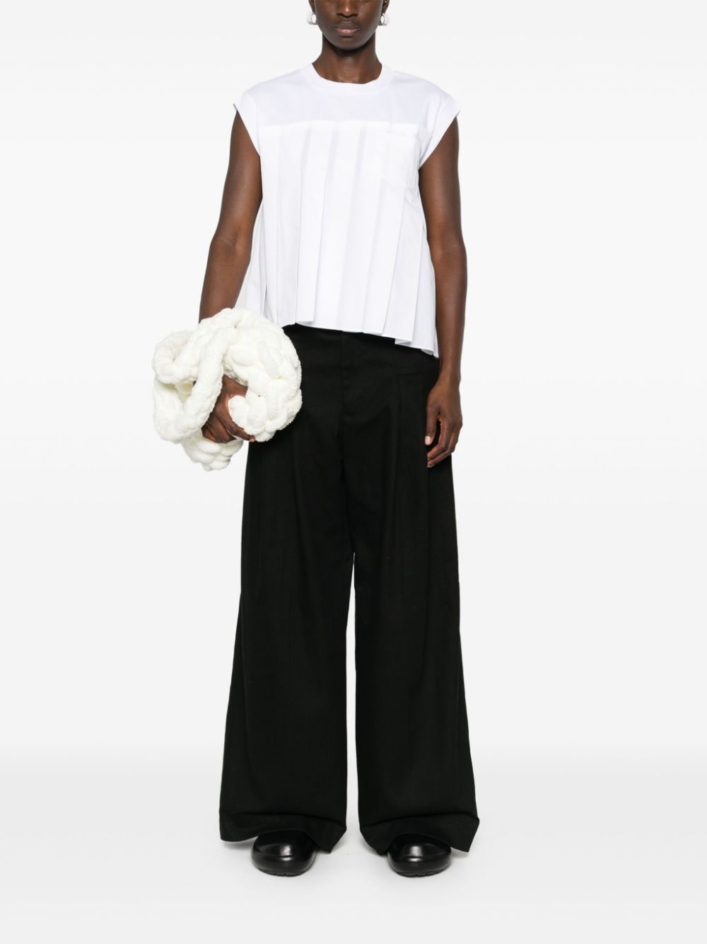 Cotton wide-leg trousers