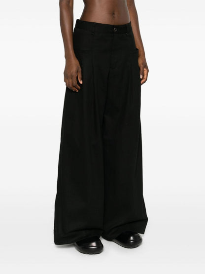 Cotton wide-leg trousers