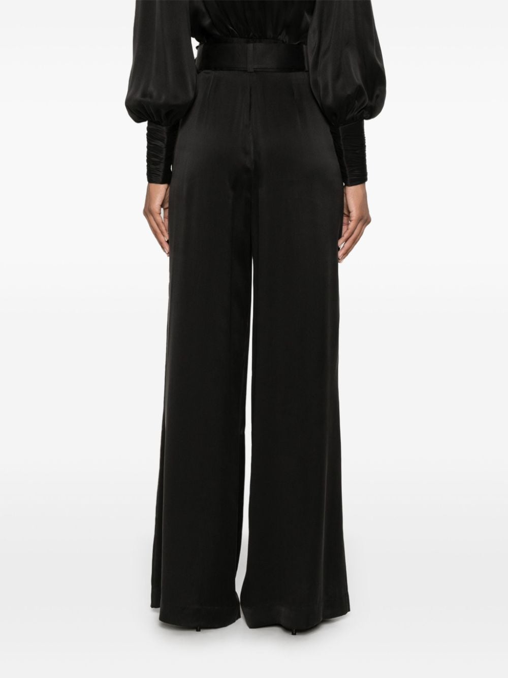 Silk wide-leg trousers