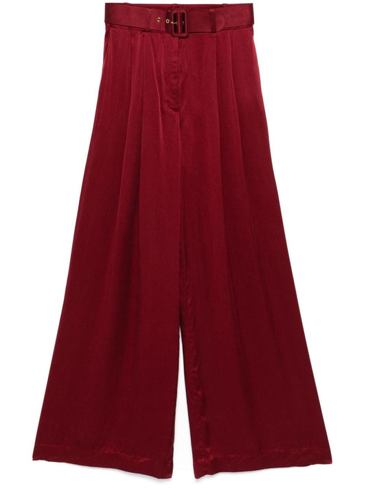 Silk wide-leg trousers