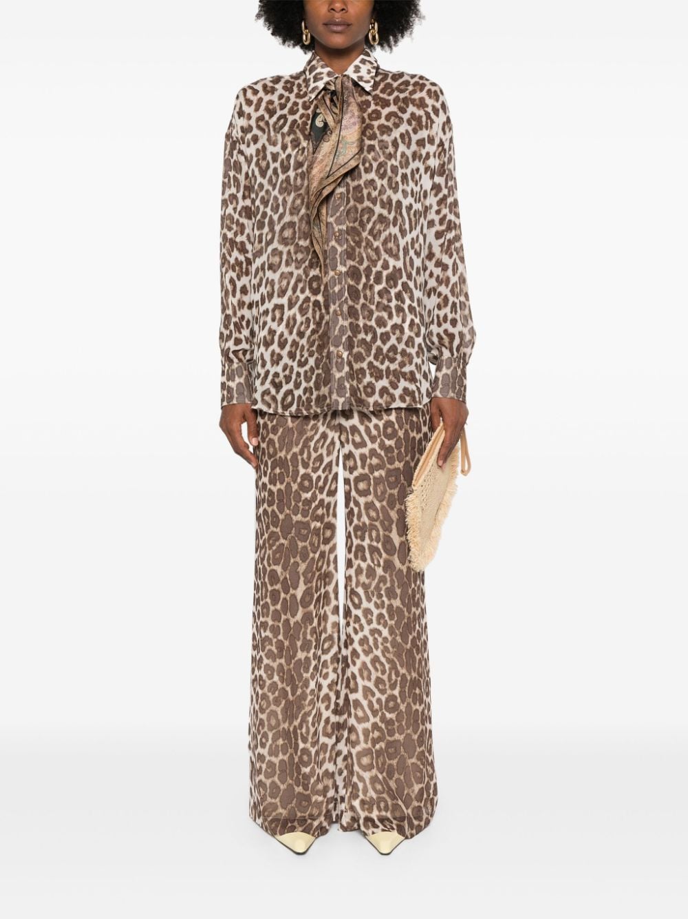 Silk printed trousers