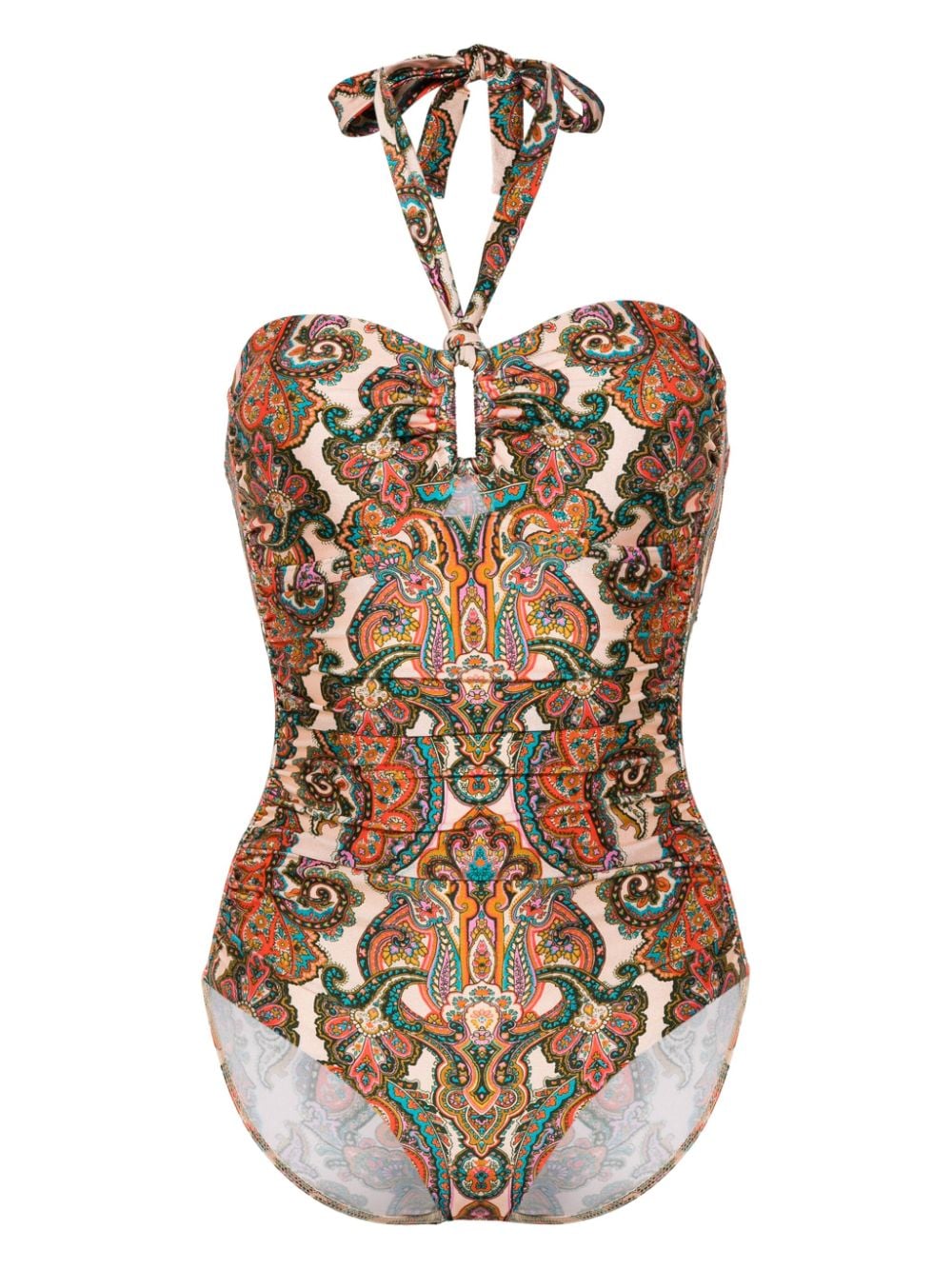 Paisley print one-piece swimsuit