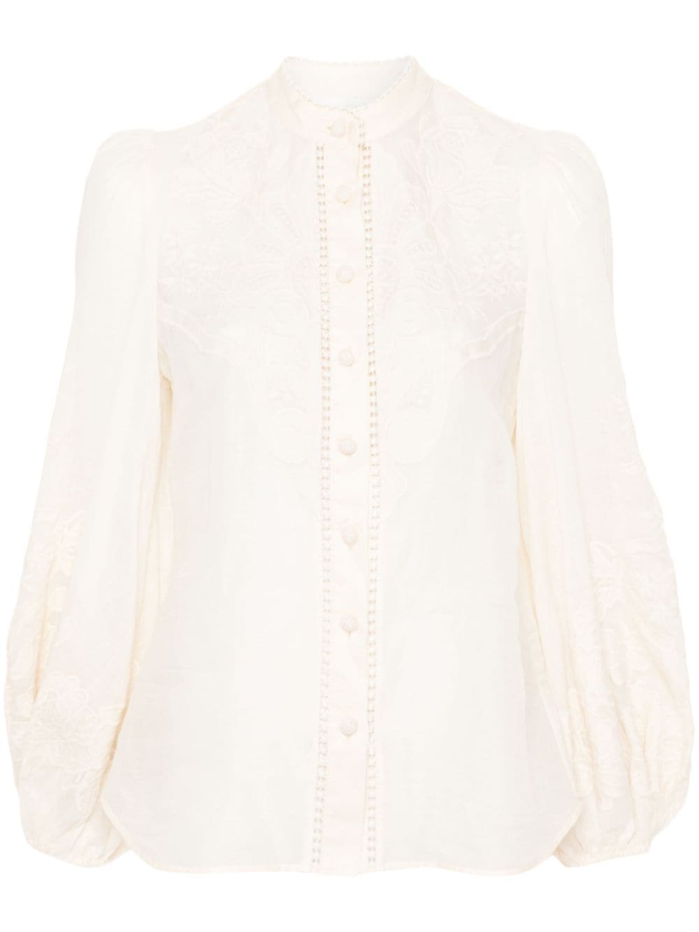 Embroidered linen blouse