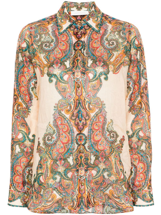 Paisley print oversized shirt