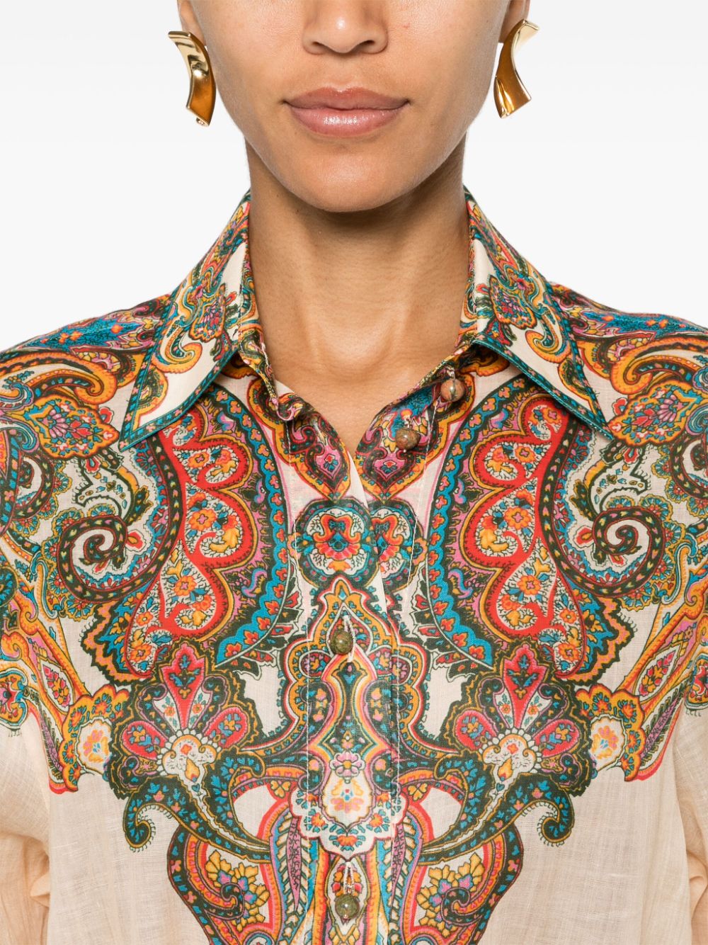 Paisley print oversized shirt