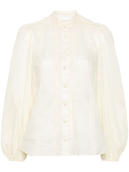 Lace trim detail shirt