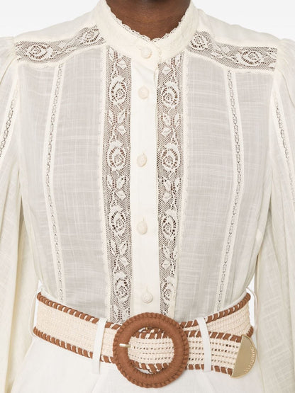 Lace trim detail shirt