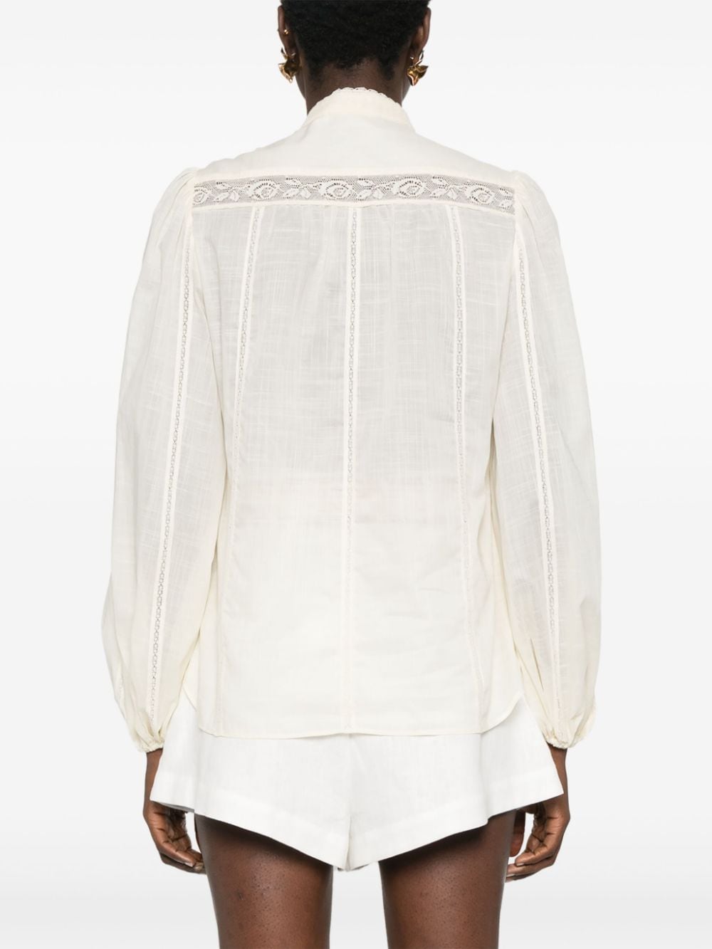 Lace trim detail shirt