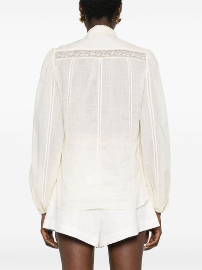 Lace trim detail shirt