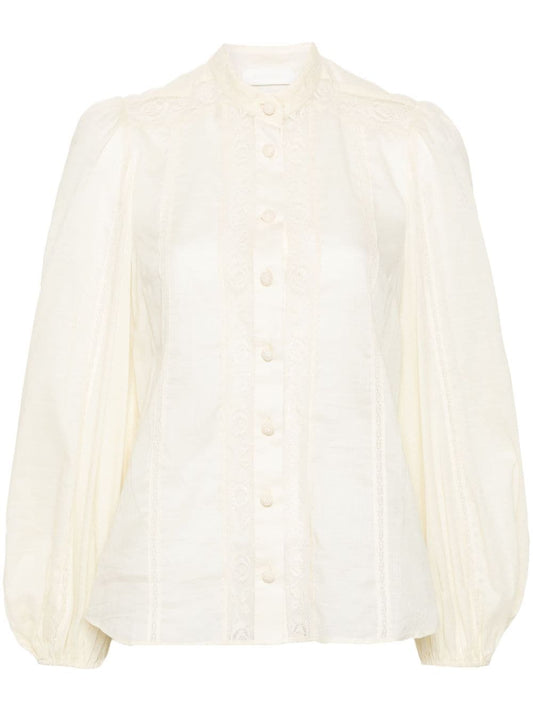 Lace trim detail shirt