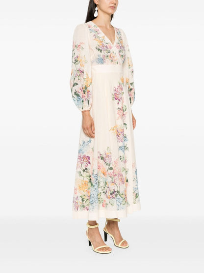 Floral print wrap midi dress