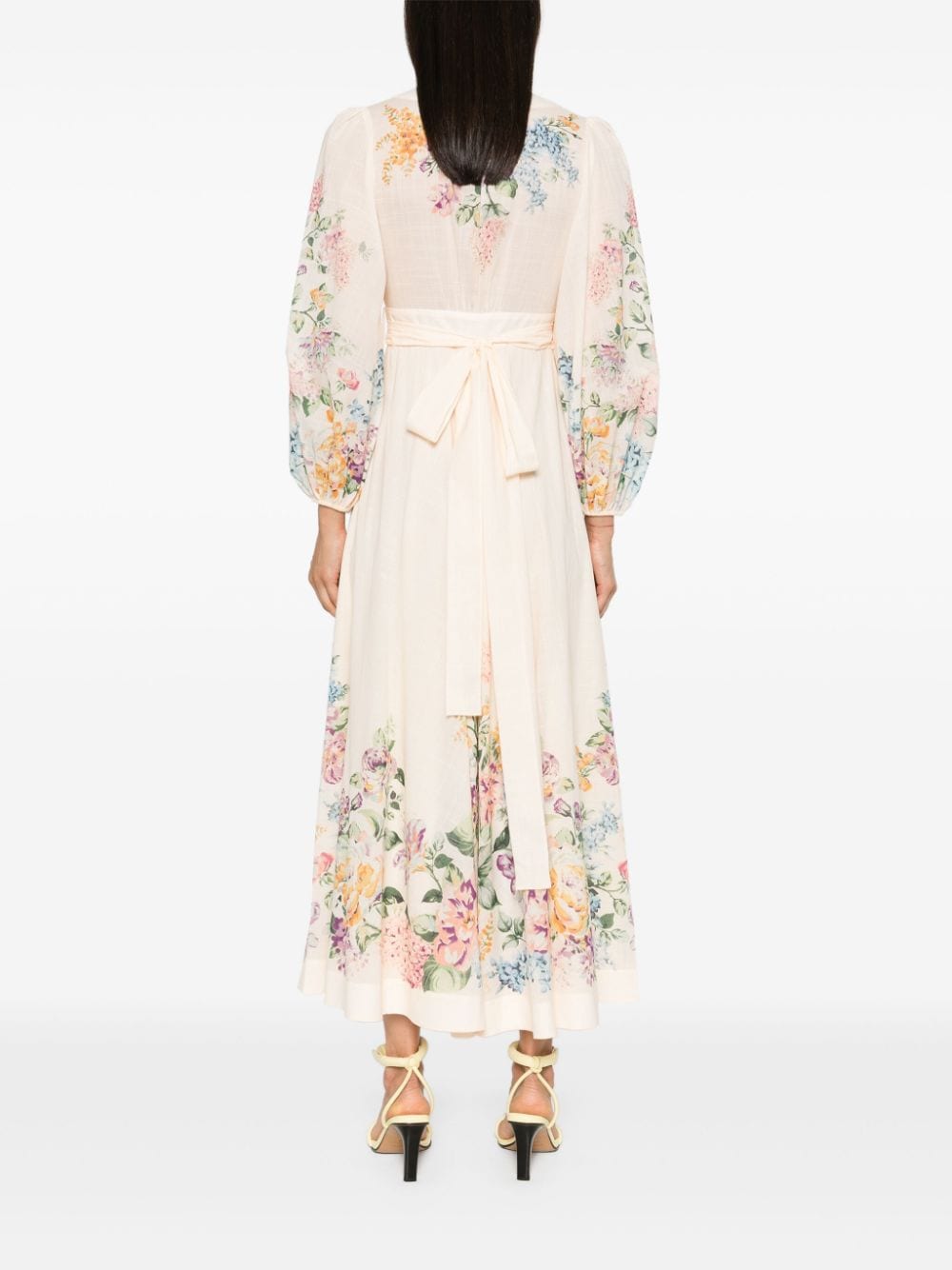 Floral print wrap midi dress