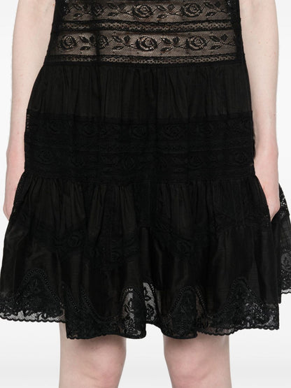 Lace trim detail short dress