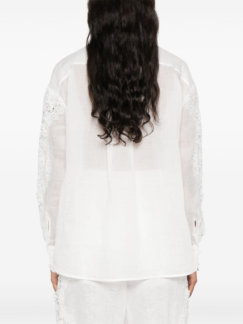 Lace trim detail shirt