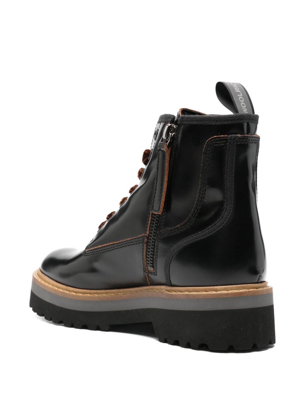 Leather lace up boots