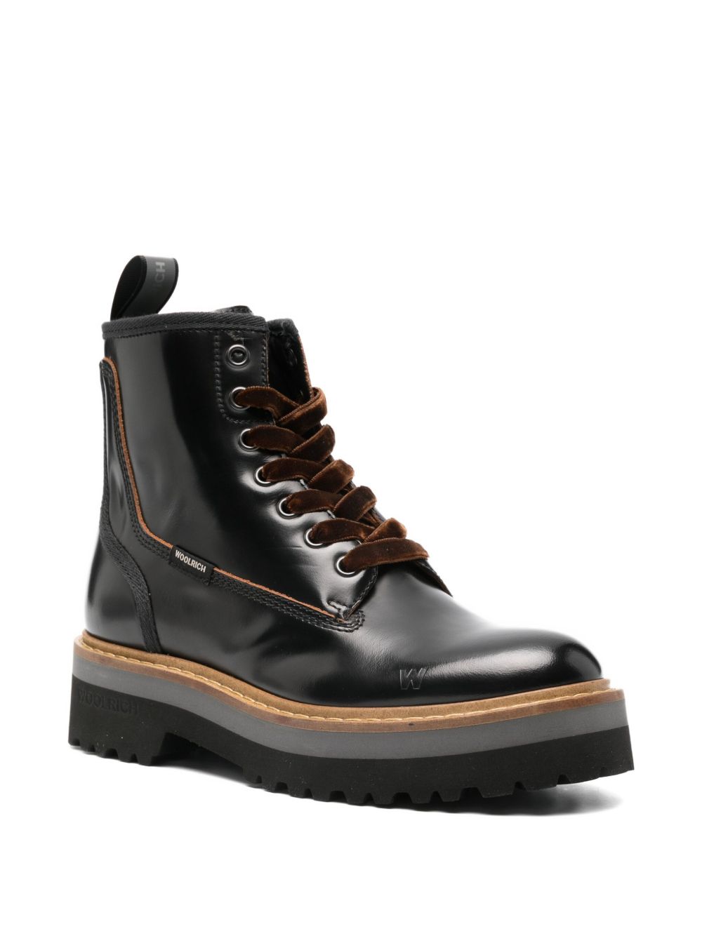 Leather lace up boots
